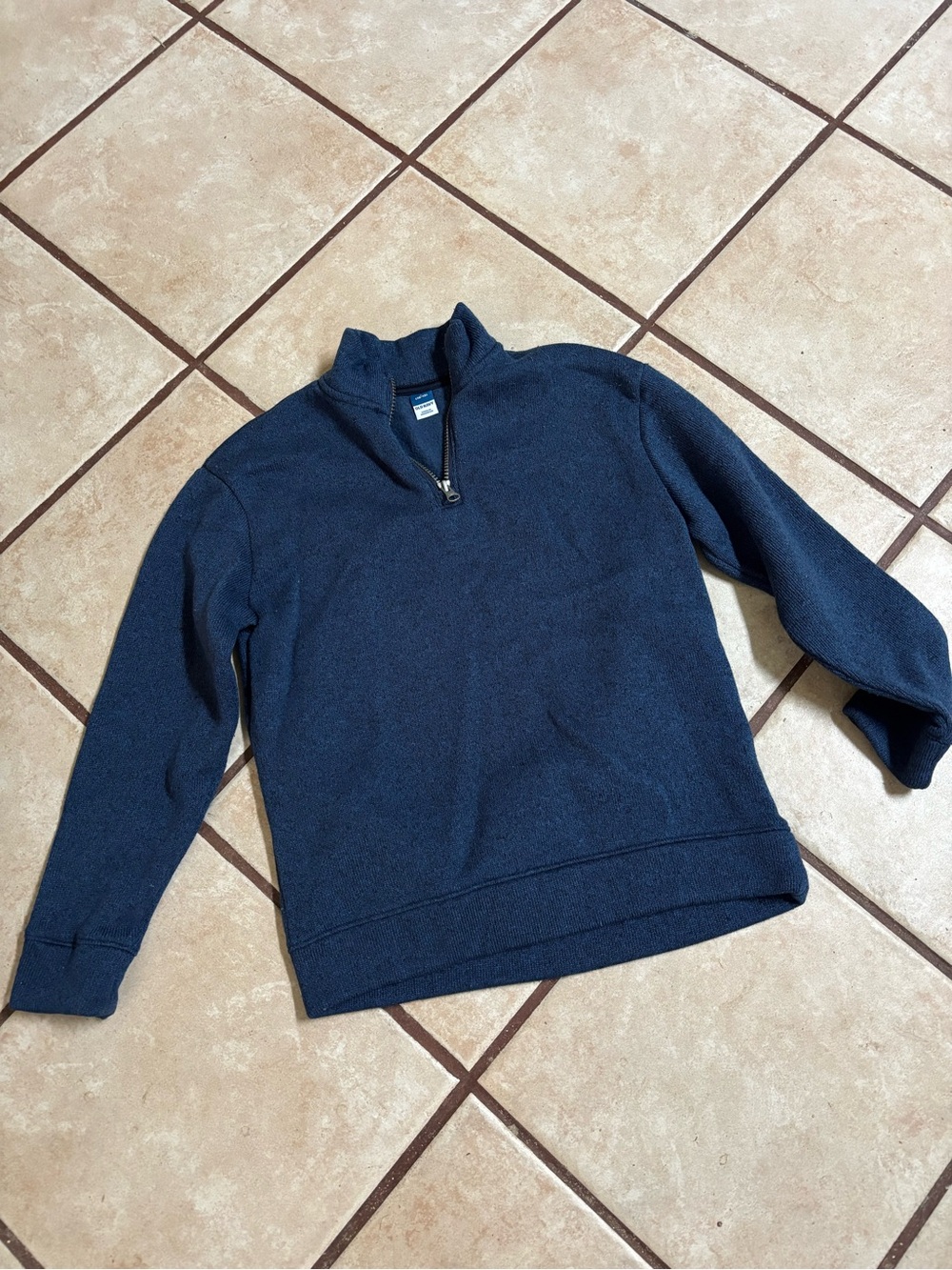 Boys Navy Quarter-Zip Sweater Size L Old Navy